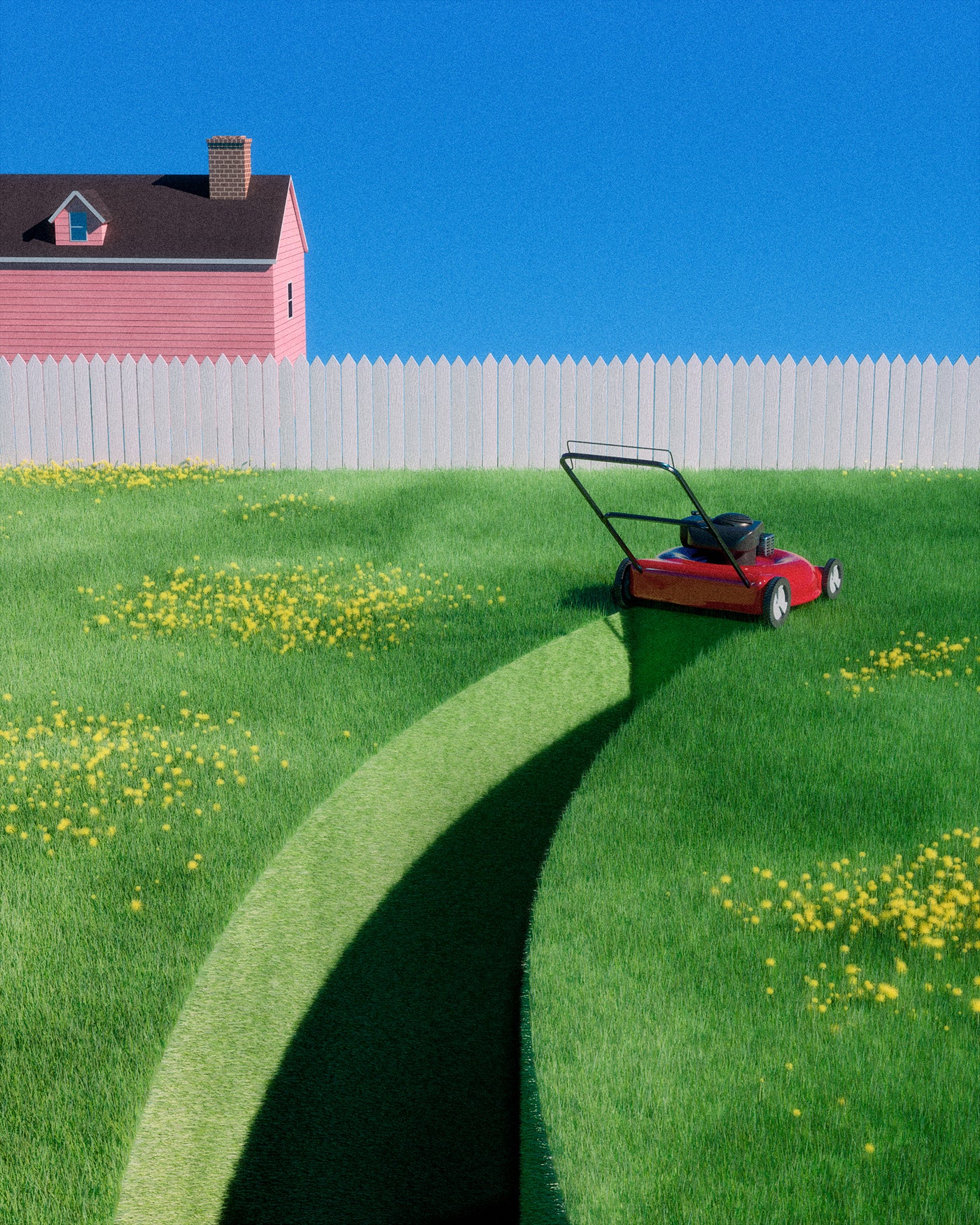 Mowing the lawn